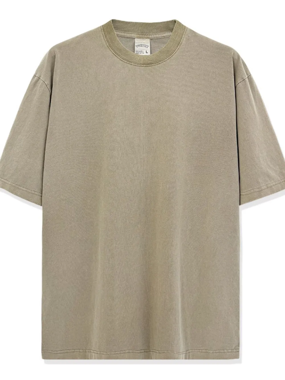 Men's Full Size Round Neck Washed T-Shirt Plus Size, image 11