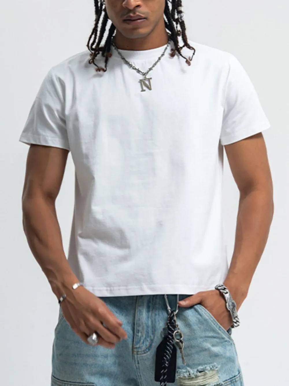 Men's Round Neck Short Sleeve T-Shirt, image 2