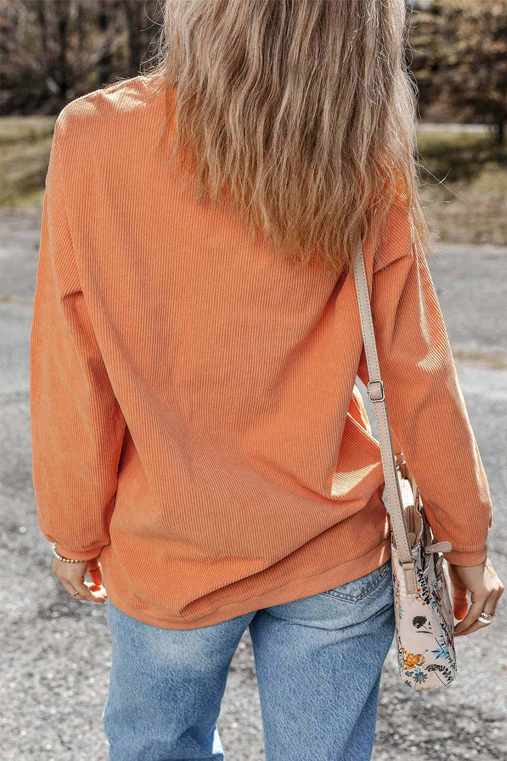 Letter Graphic Round Neck Long Sleeve Sweatshirt, image 5