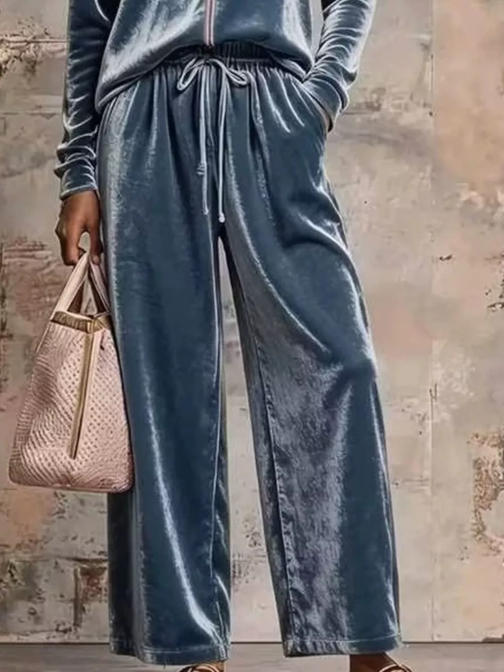 Velvet Zip-Up Top and Pants Set, image 6