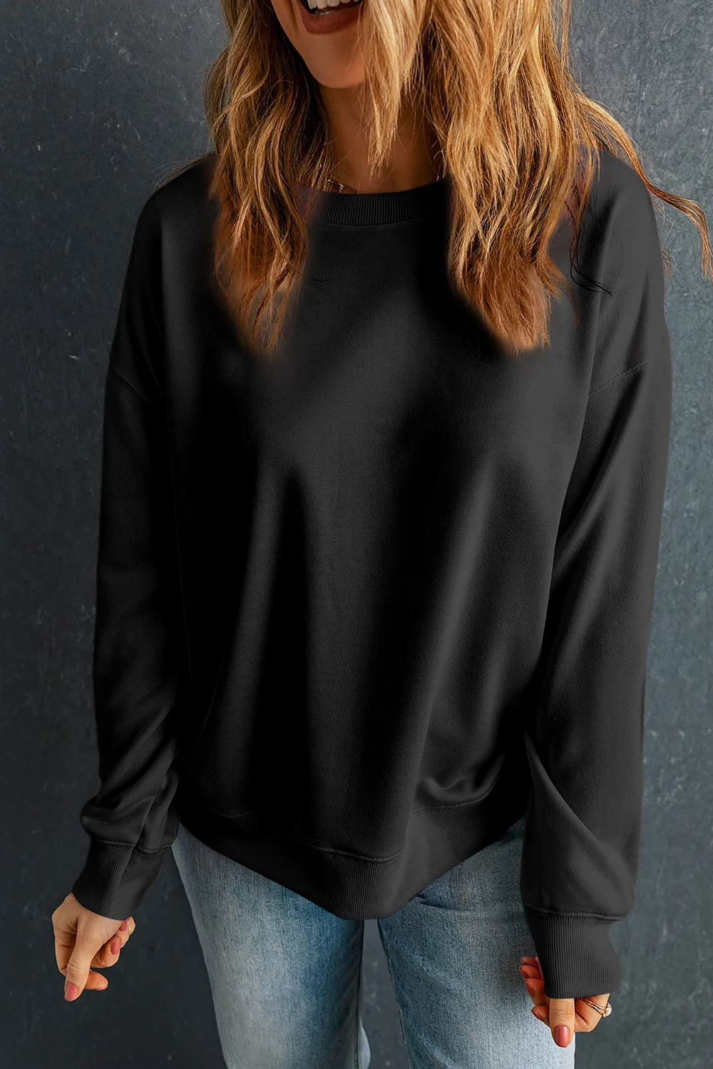 Round Neck Dropped Shoulder Sweatshirt, image 26