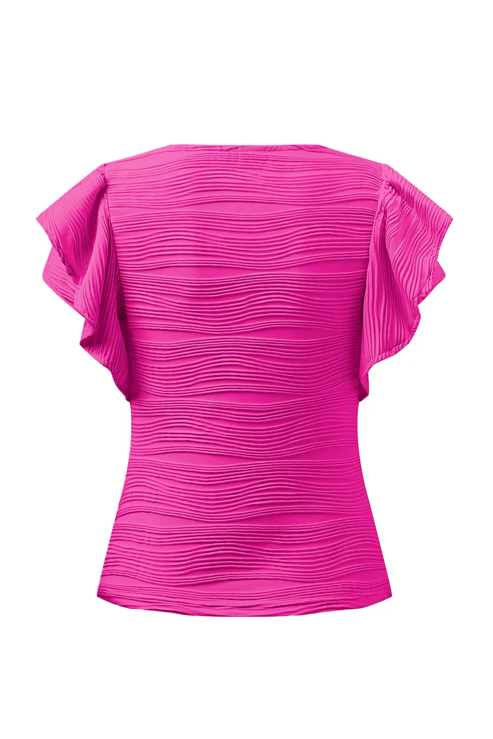 Textured Round Neck Cap Sleeve Top, image 33