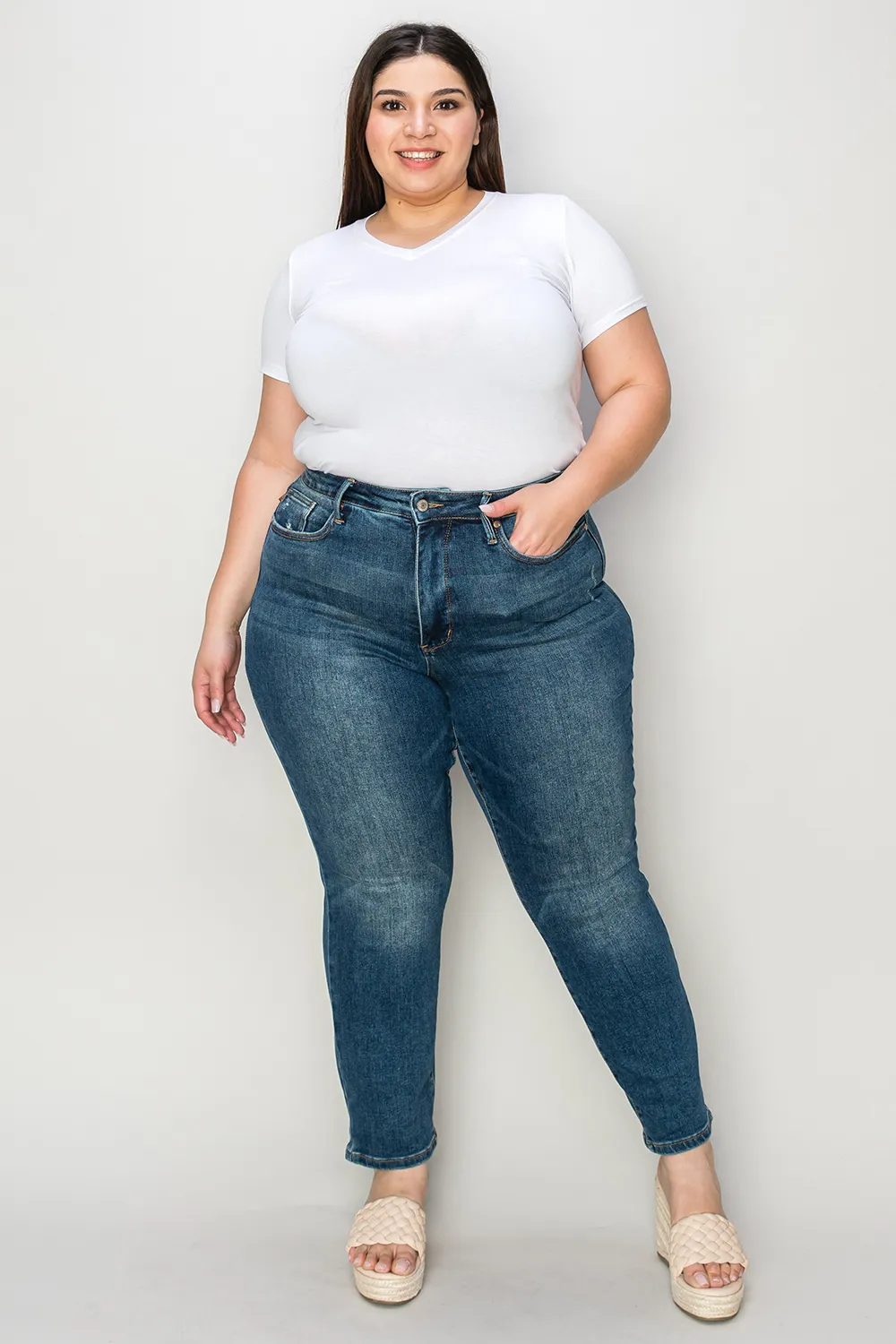 Full Size Tummy Control High Waist Slim Jeans, image 19