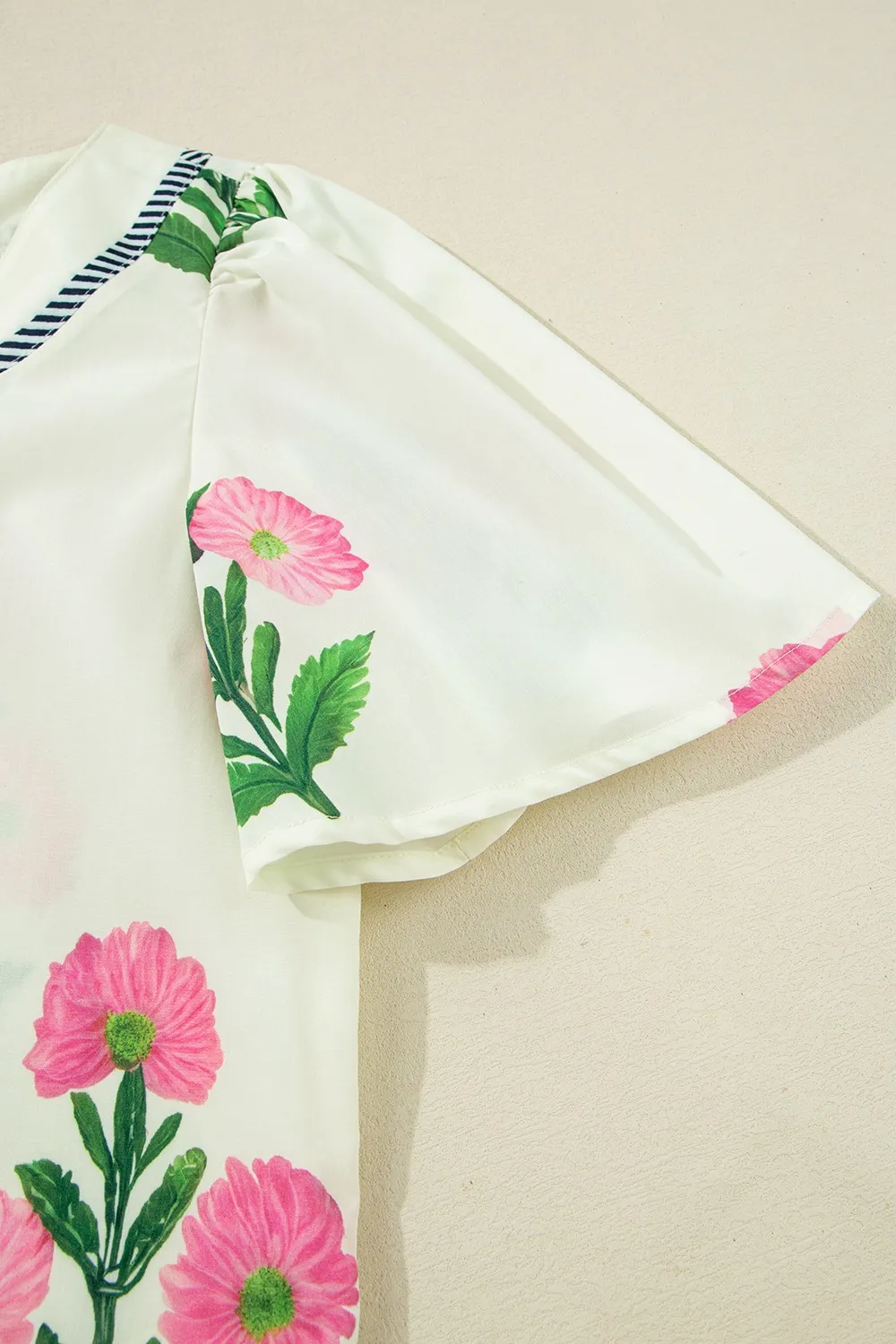 Floral Print Flutter Sleeve Summer Mini Dress, image 12
