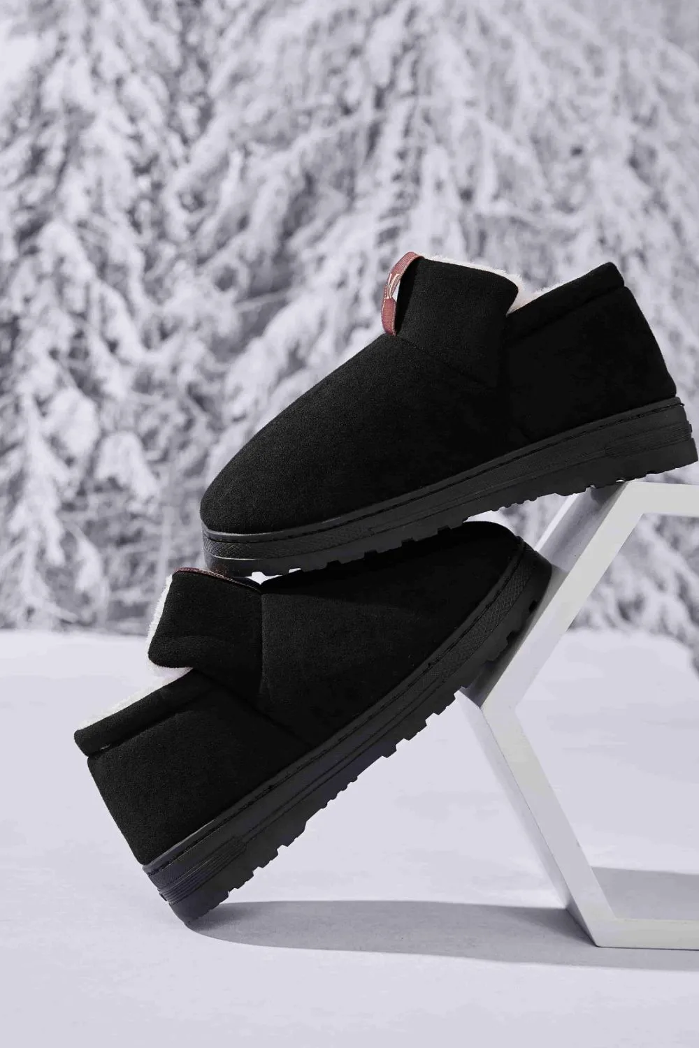 Letter M Suede Round Toe Slippers, image 13
