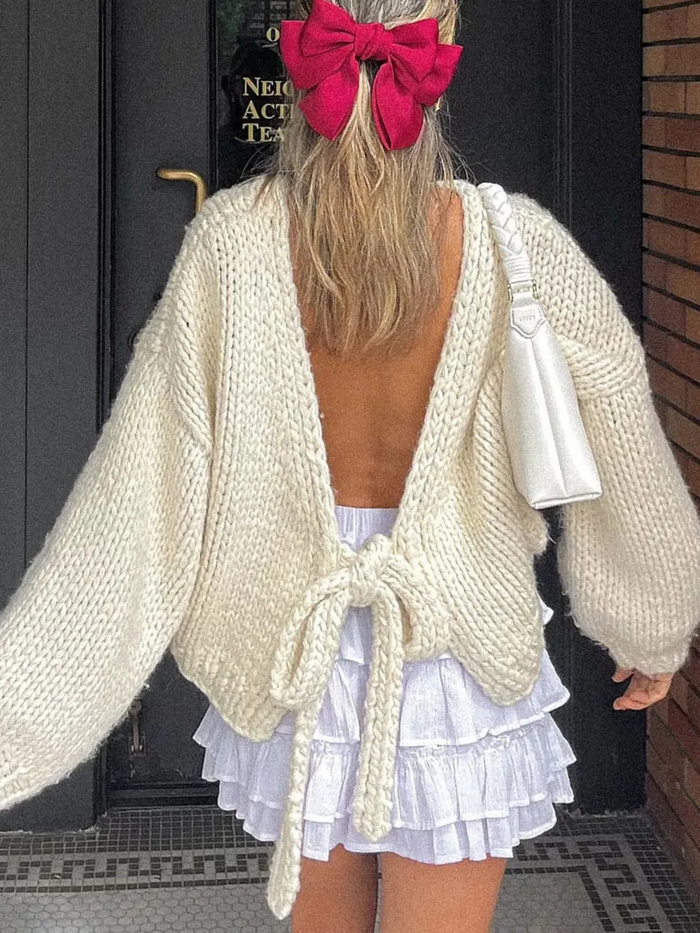 Tied Drop Shoulder Cardigan, image 13