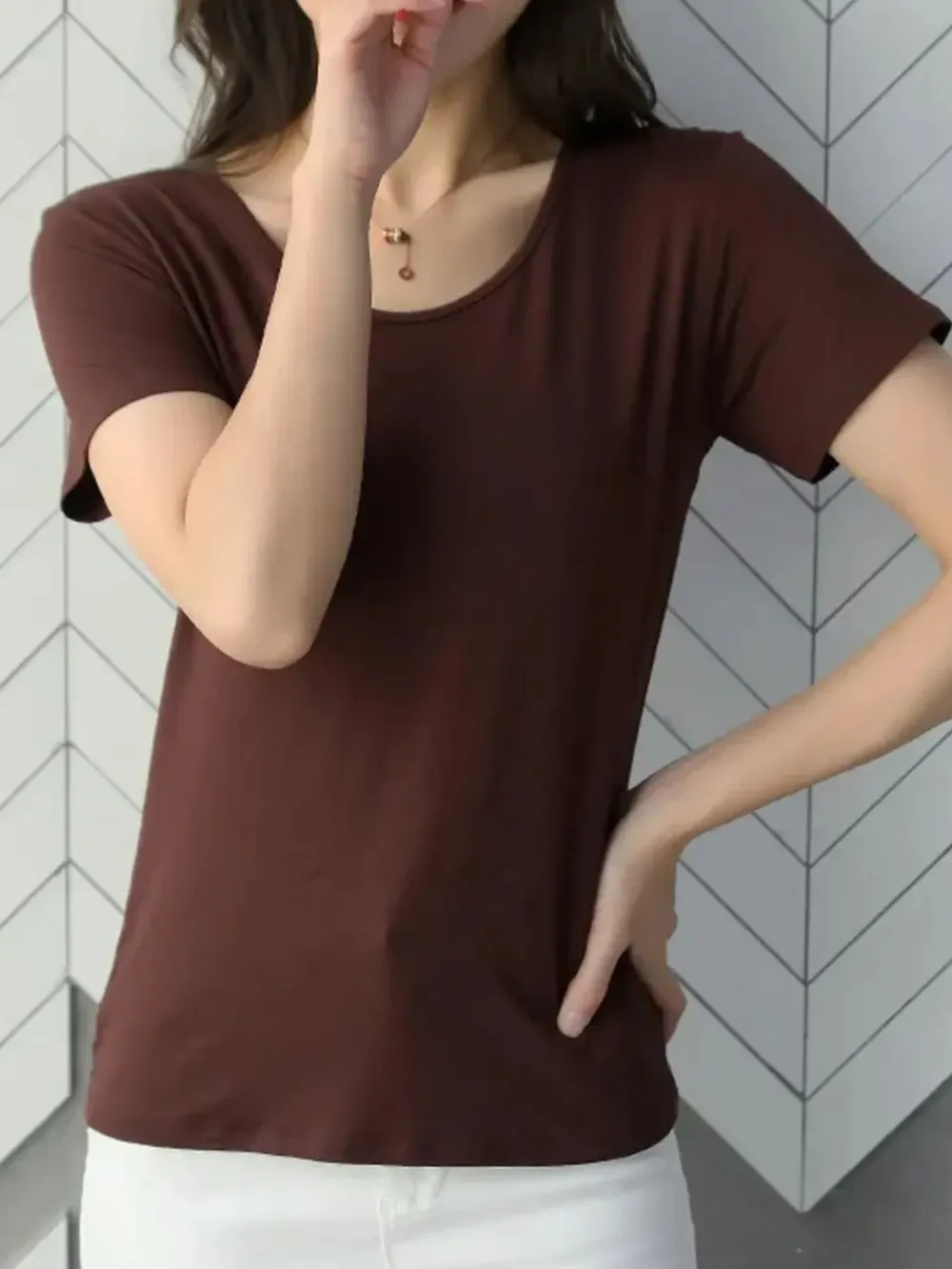 Round Neck Short Sleeve T-Shirt, image 5