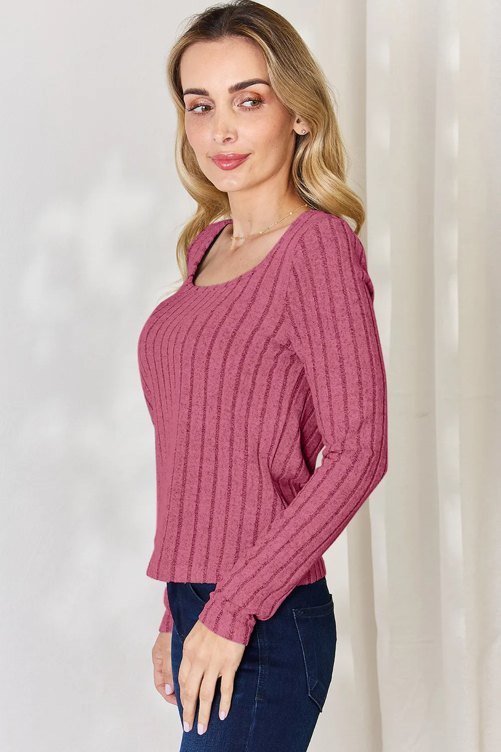 Full Size Ribbed Long Sleeve T-Shirt, image 31