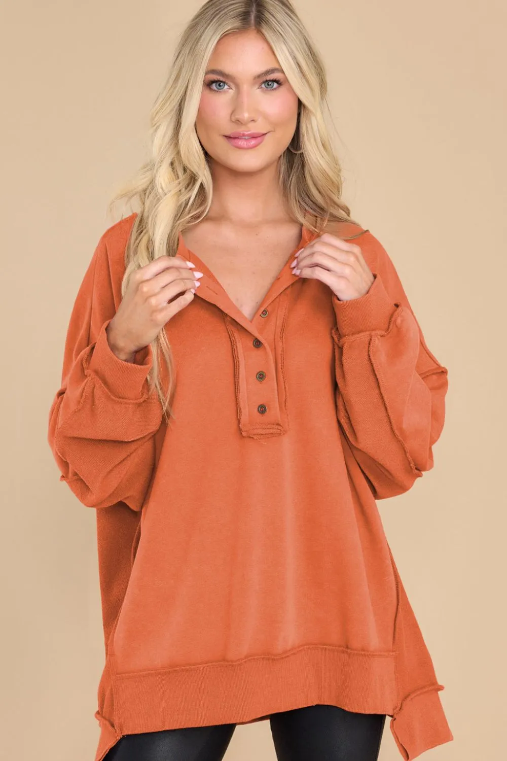 Exposed Seam Long Sleeve Sweatshirt, image 15