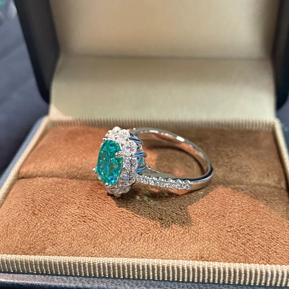925 Sterling Silver Emerald Ring, image 5