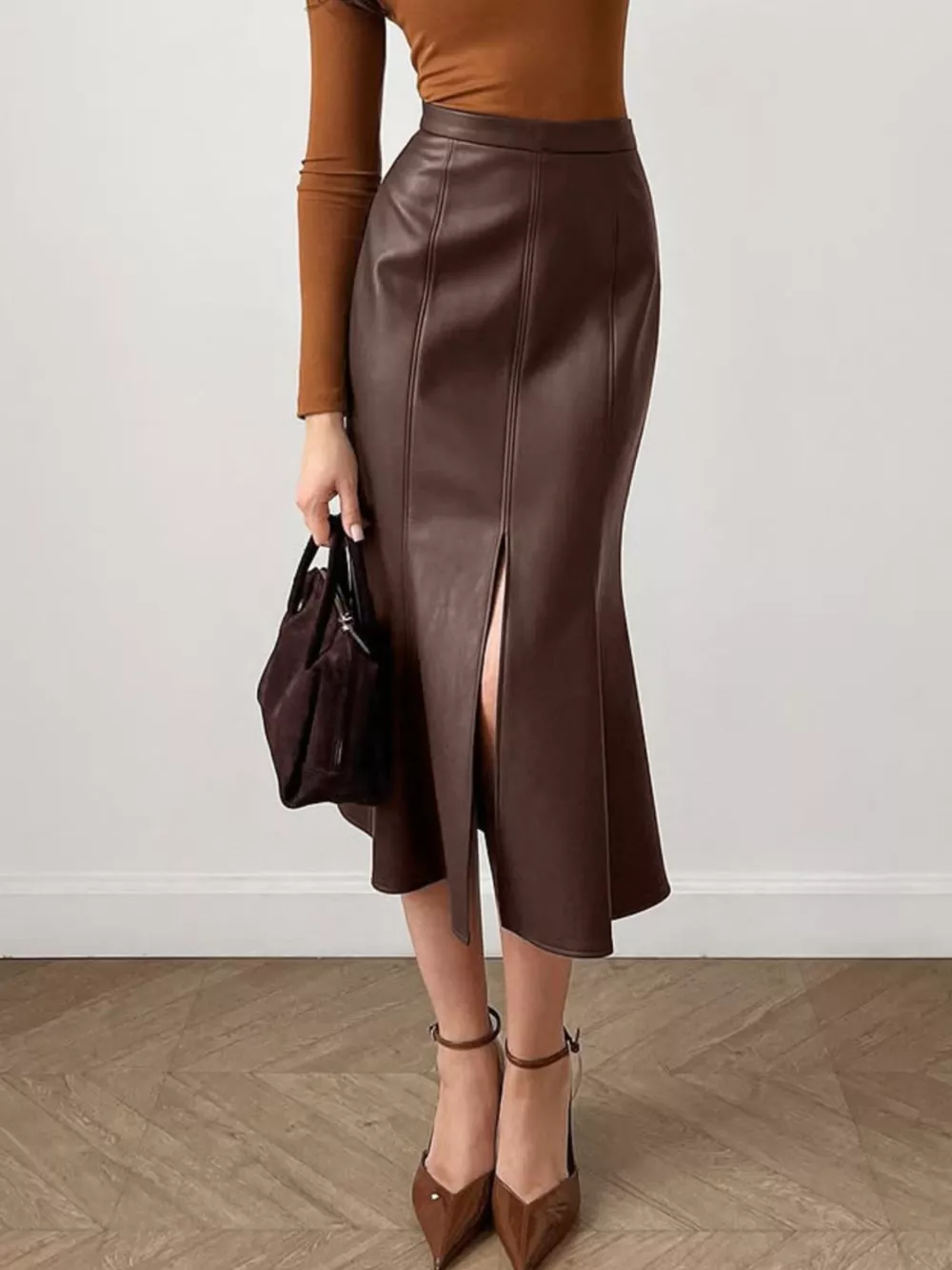 Slit Mermaid Midi Skirt, image 4
