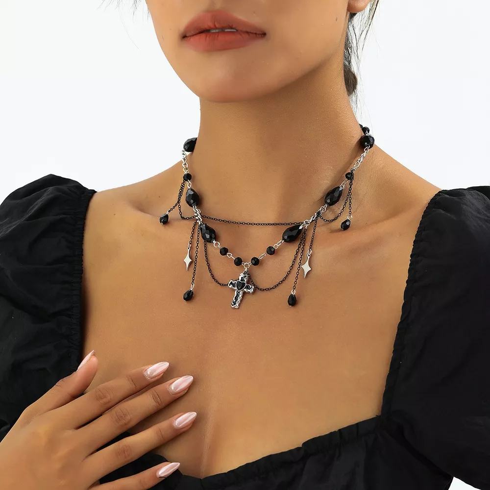 Gothic Cross Pendant Necklace, image 4
