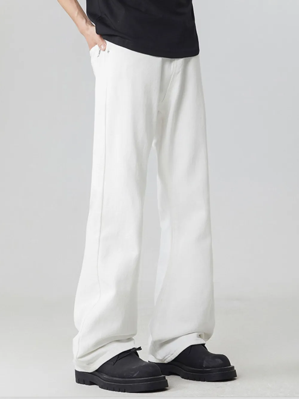 Men's Full Size Round Neck Short Sleeve Jeans Plus Size, image 3