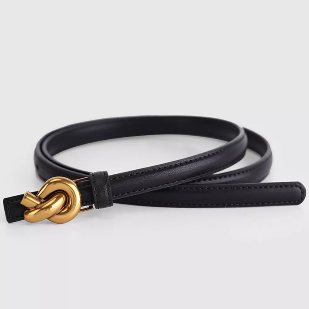 Knot Buckle Skinny Belt