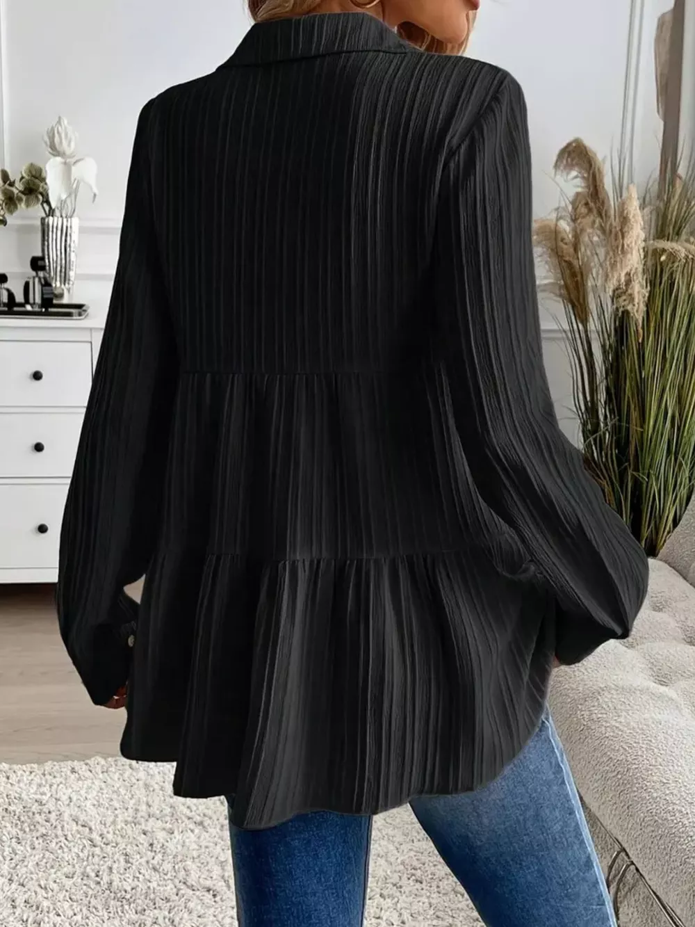 Button-Down Long Sleeve Tiered Shirt, image 23