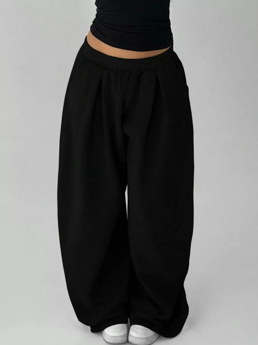 Elastic Waist Wide-Leg Sweatpants, image 8