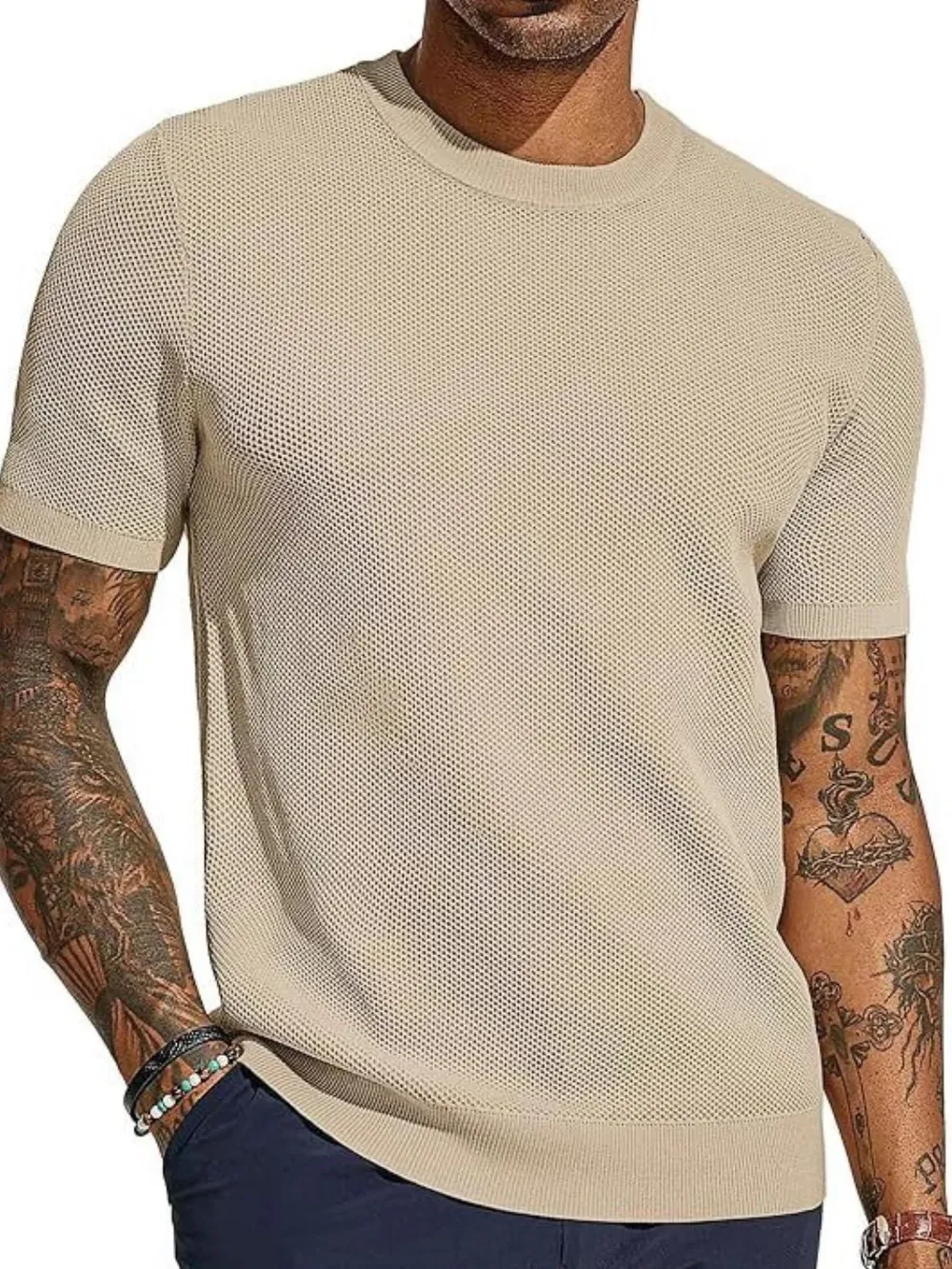 Men's Full Size Round Neck Short Sleeve T-Shirt Plus Size, image 5