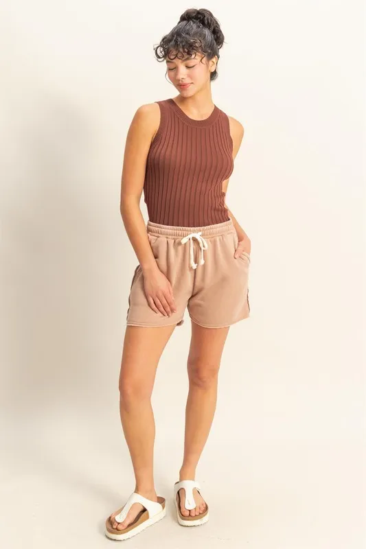 Stretchy Ribbed Round Neck Sweater Tank, image 4