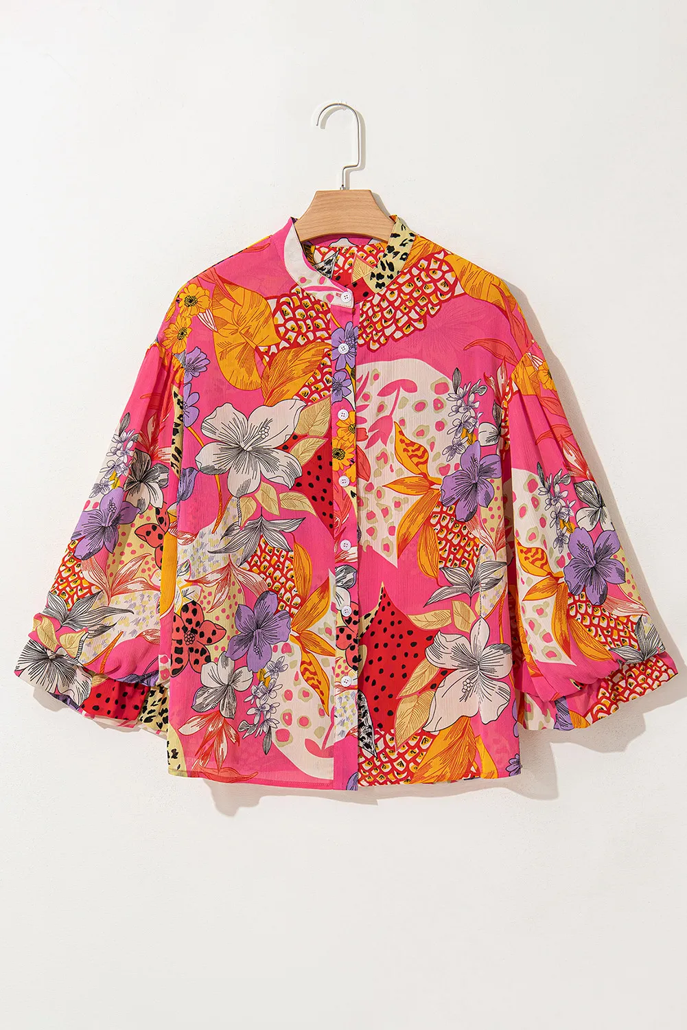 Printed Button Down Long Sleeve Shirt, image 5