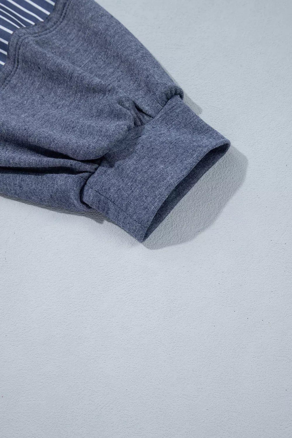 Raw Seam Patchwork Long Sleeve Top Pocket Casual Pants 2pcs Set, image 11