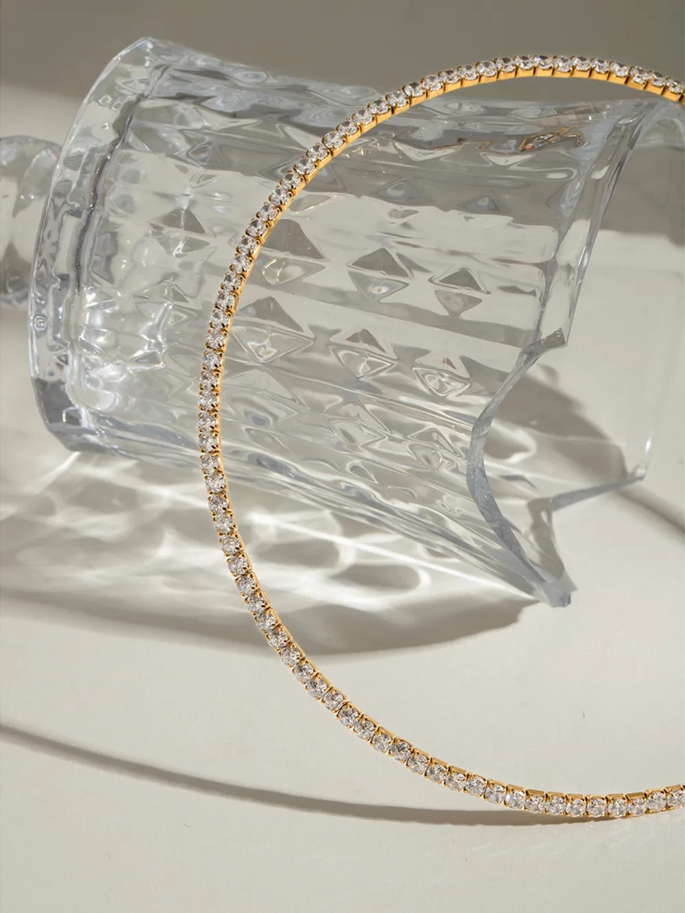 Stainless Steel Inlaid Zircon Necklace, image 3