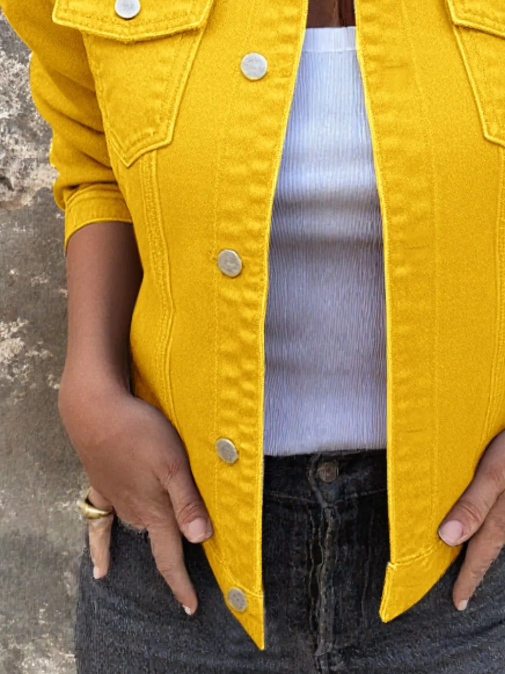 Button Front Closure Denim Jacket, image 15