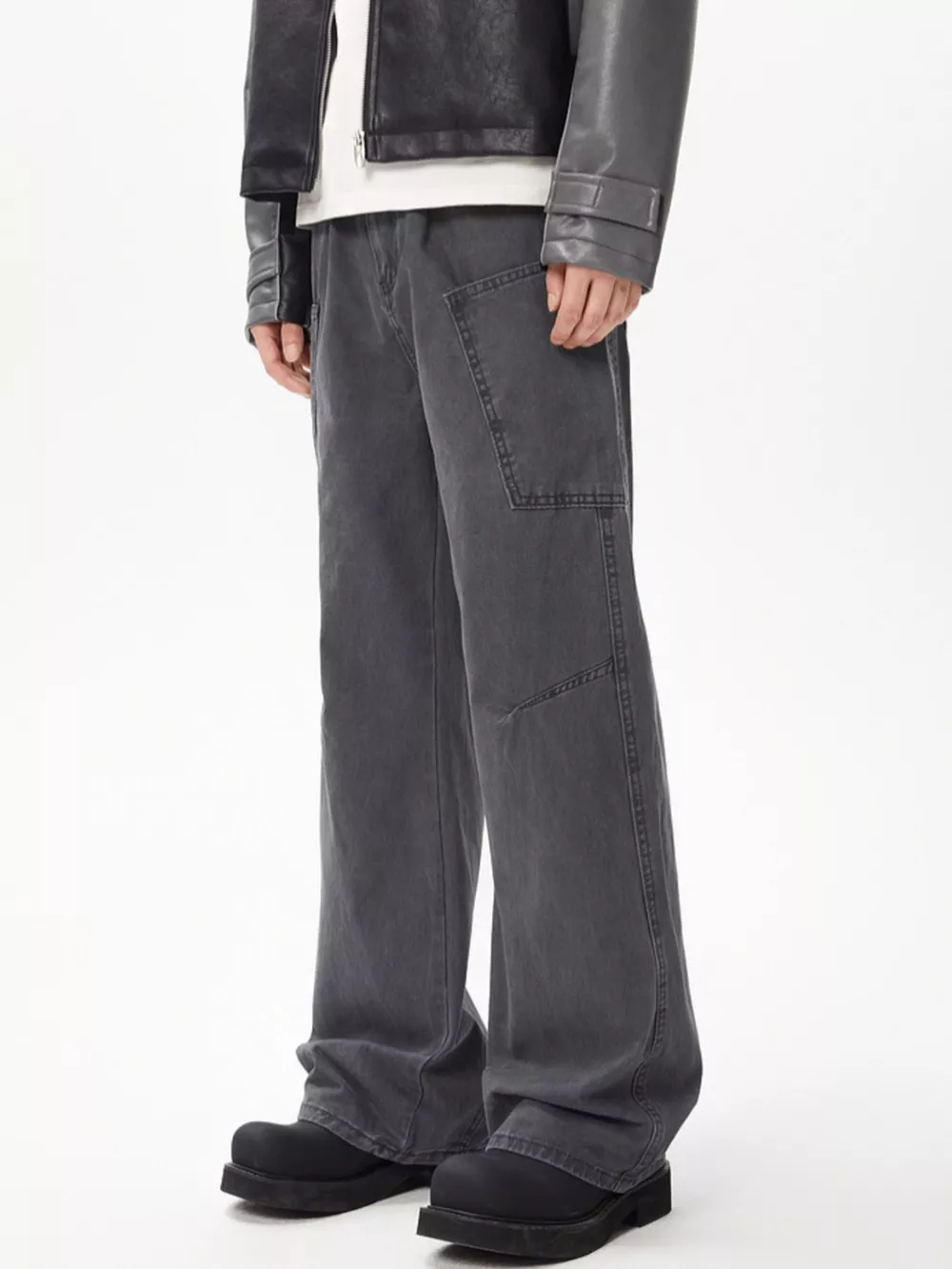 Men's Full Size Wide Leg Cargo Jeans Plus Size, image 12