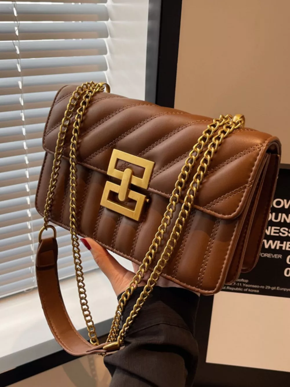 Quilted Flap Chain Shoulder Bag
