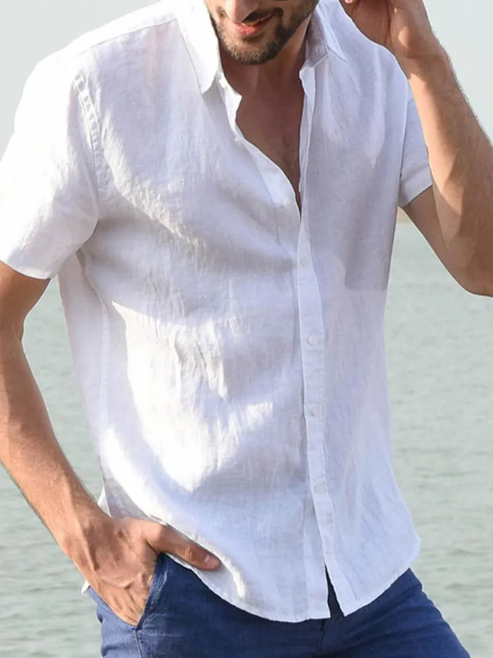 Men's Full Size Button Up Short Sleeve Shirt Plus Size, image 4