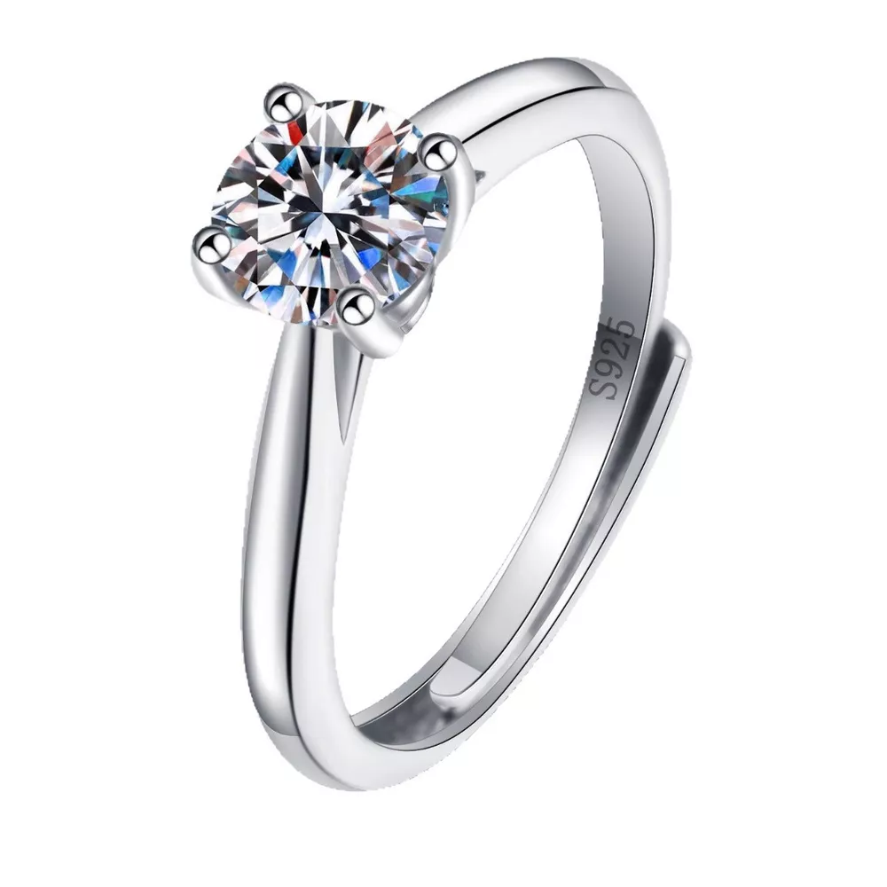 1 Carat Moissanite 925 Sterling Silver Ring, image 6