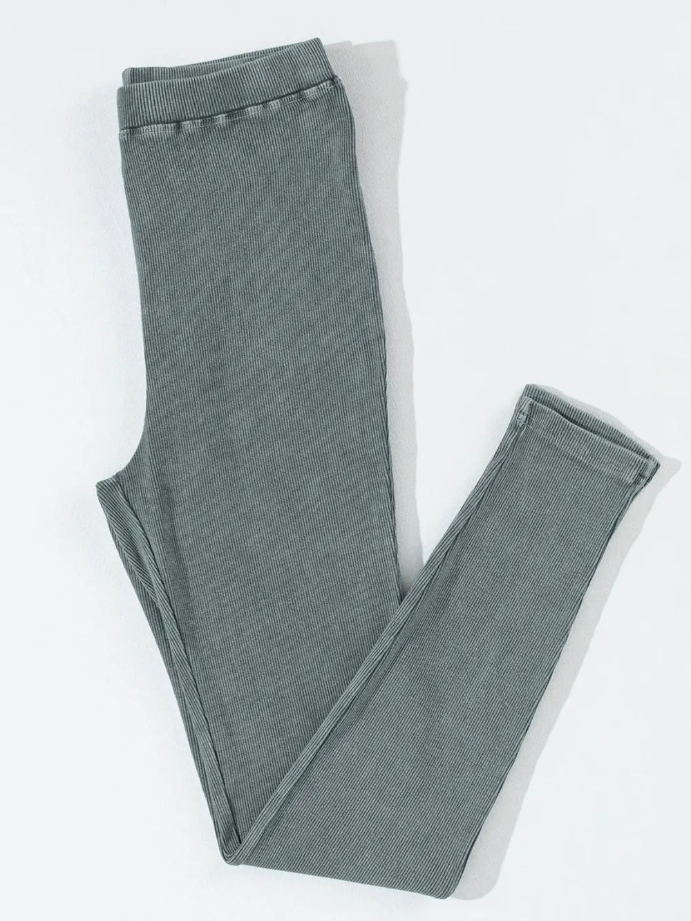 Ribbed Elastic Waist Leggings, image 5