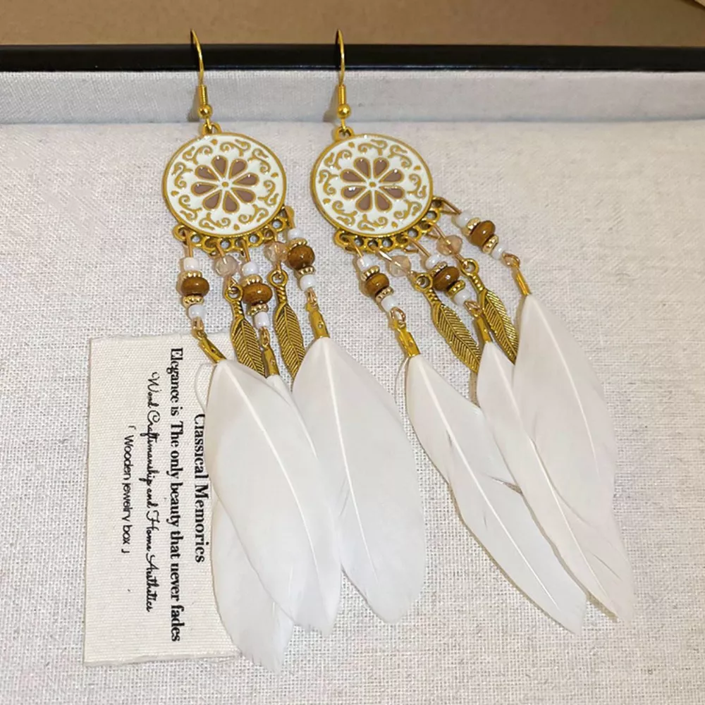 18K Gold-Plated Stainless Steel Dangle Earrings, image 2