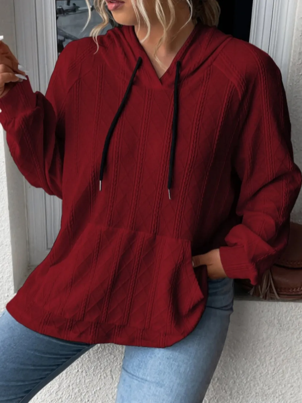 Full Size Drawstring Long Sleeve Hoodie, image 24