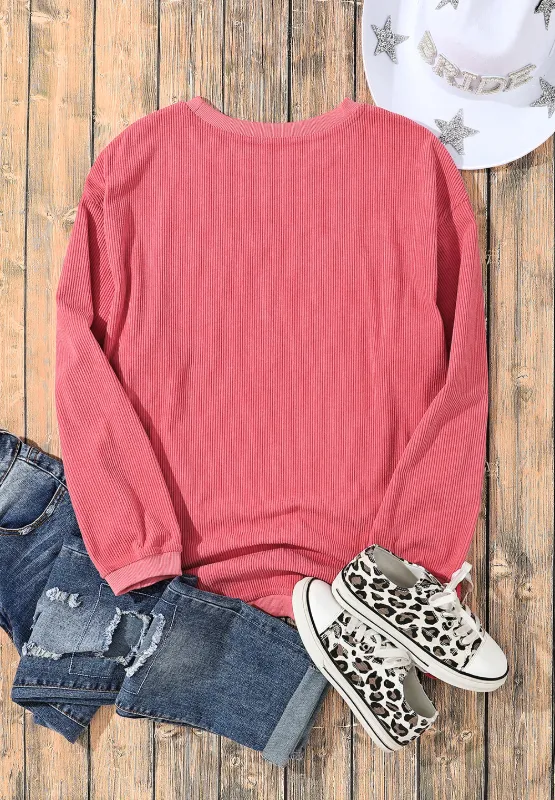 Valentine's Day LOVE Round Neck Long Sleeve Sweatshirt, image 4
