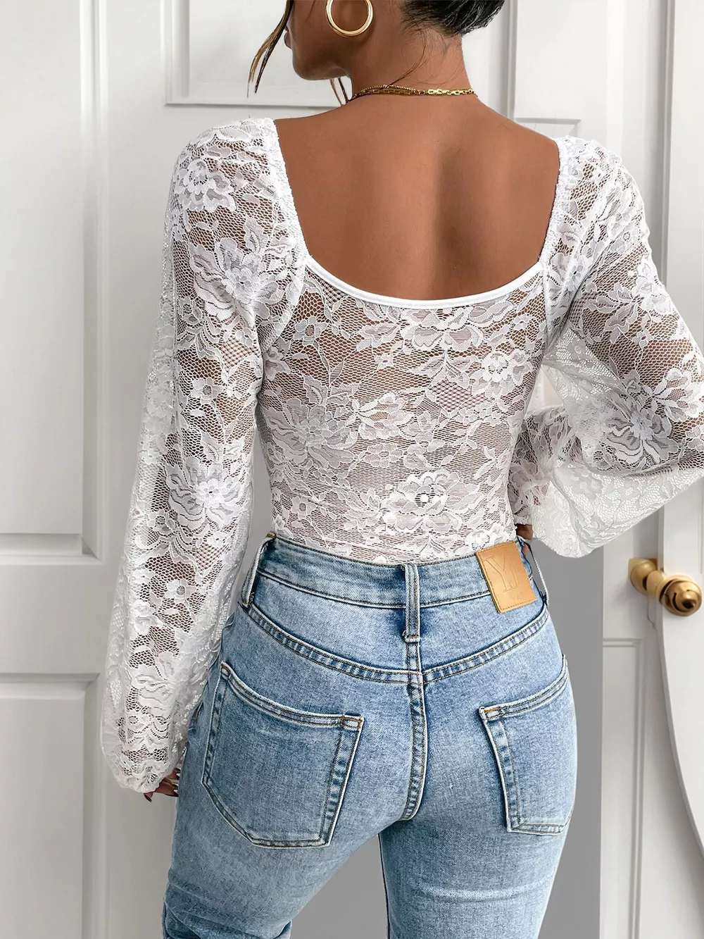 Lace Long Sleeve Bodysuit, image 11