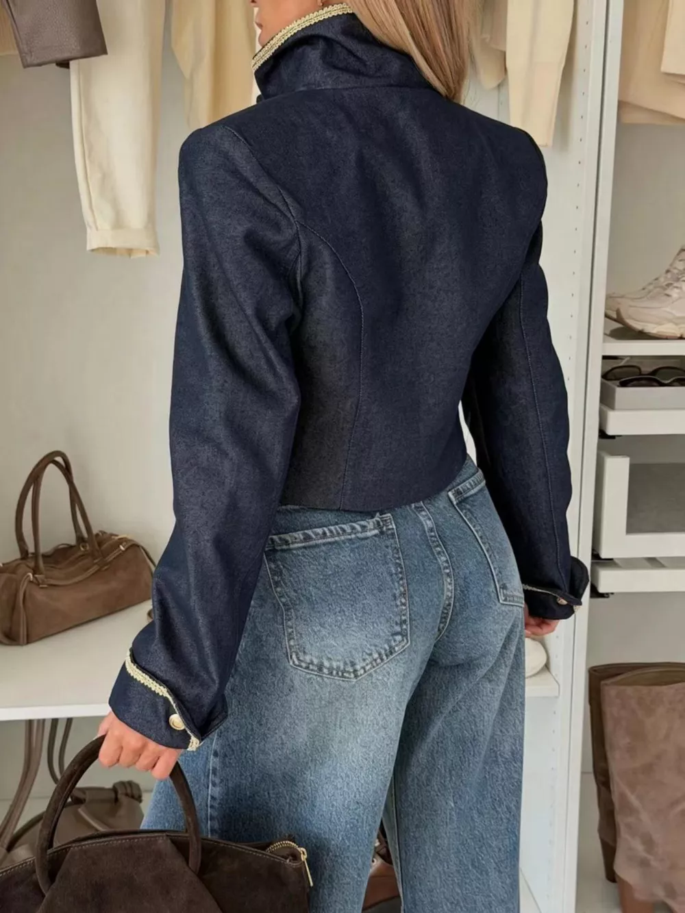 Double-Breasted Cropped Jacket, image 8