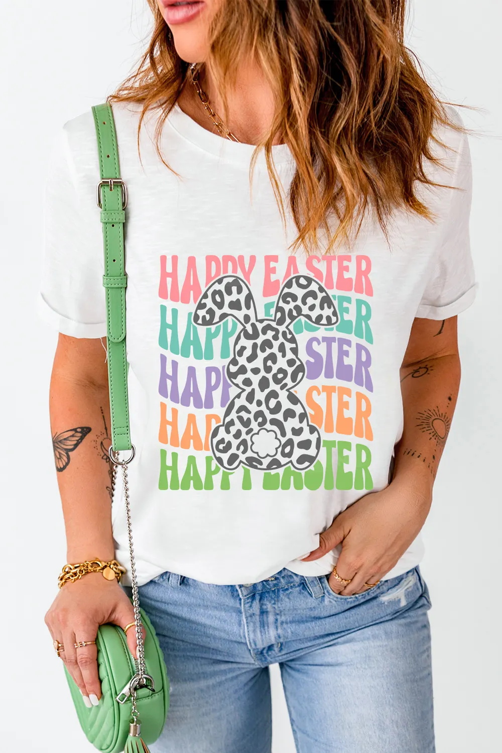 HAPPY EASTER Round Neck Short Sleeve T-Shirt, image 5