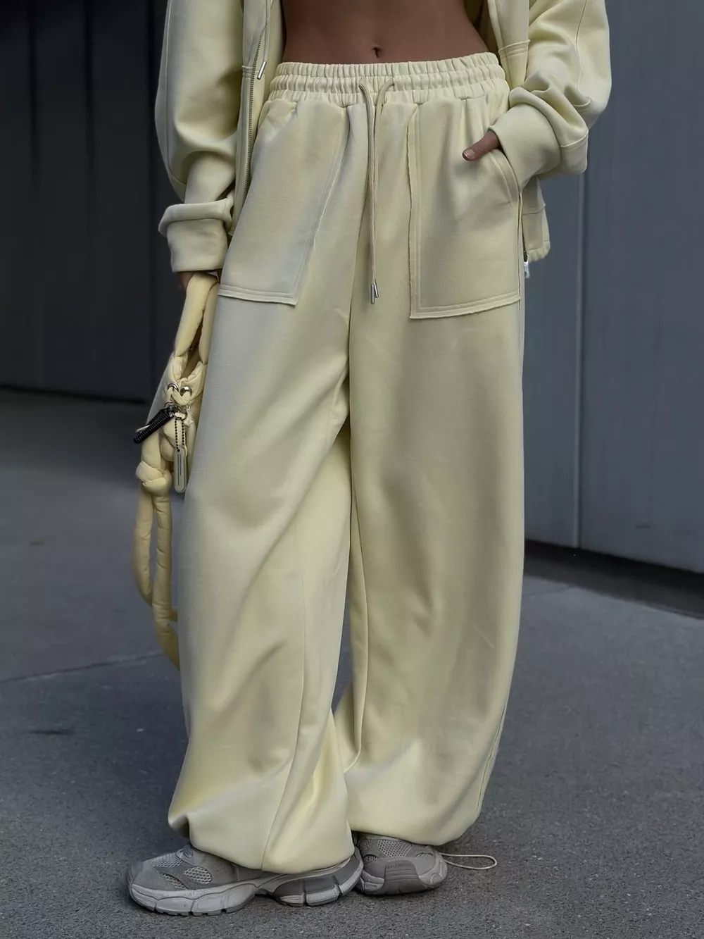 Oversized Zip-Up Hoodie and Wide-Leg Pants Set, image 27