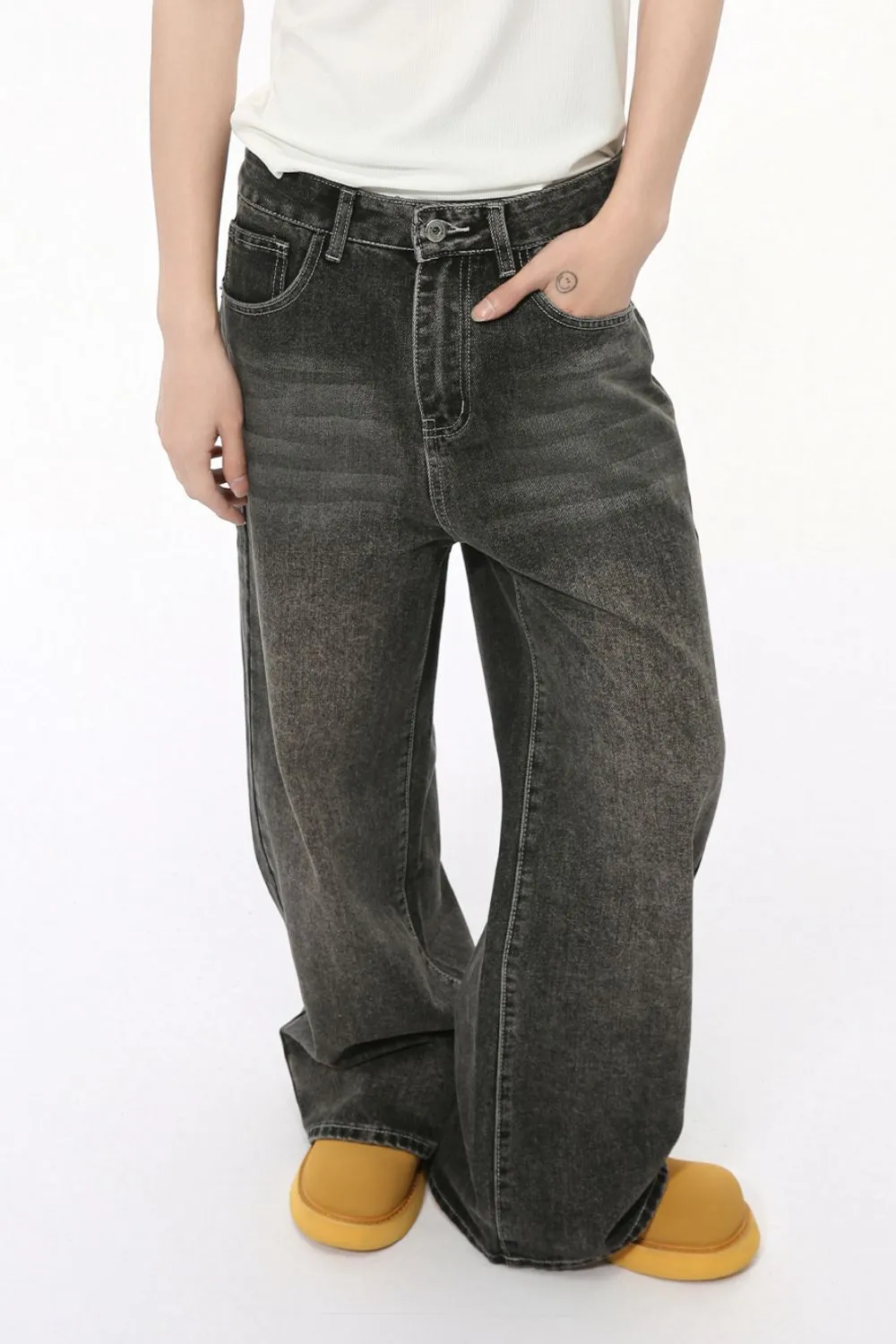 Wide Leg Men's Jeans with Pockets, image 3