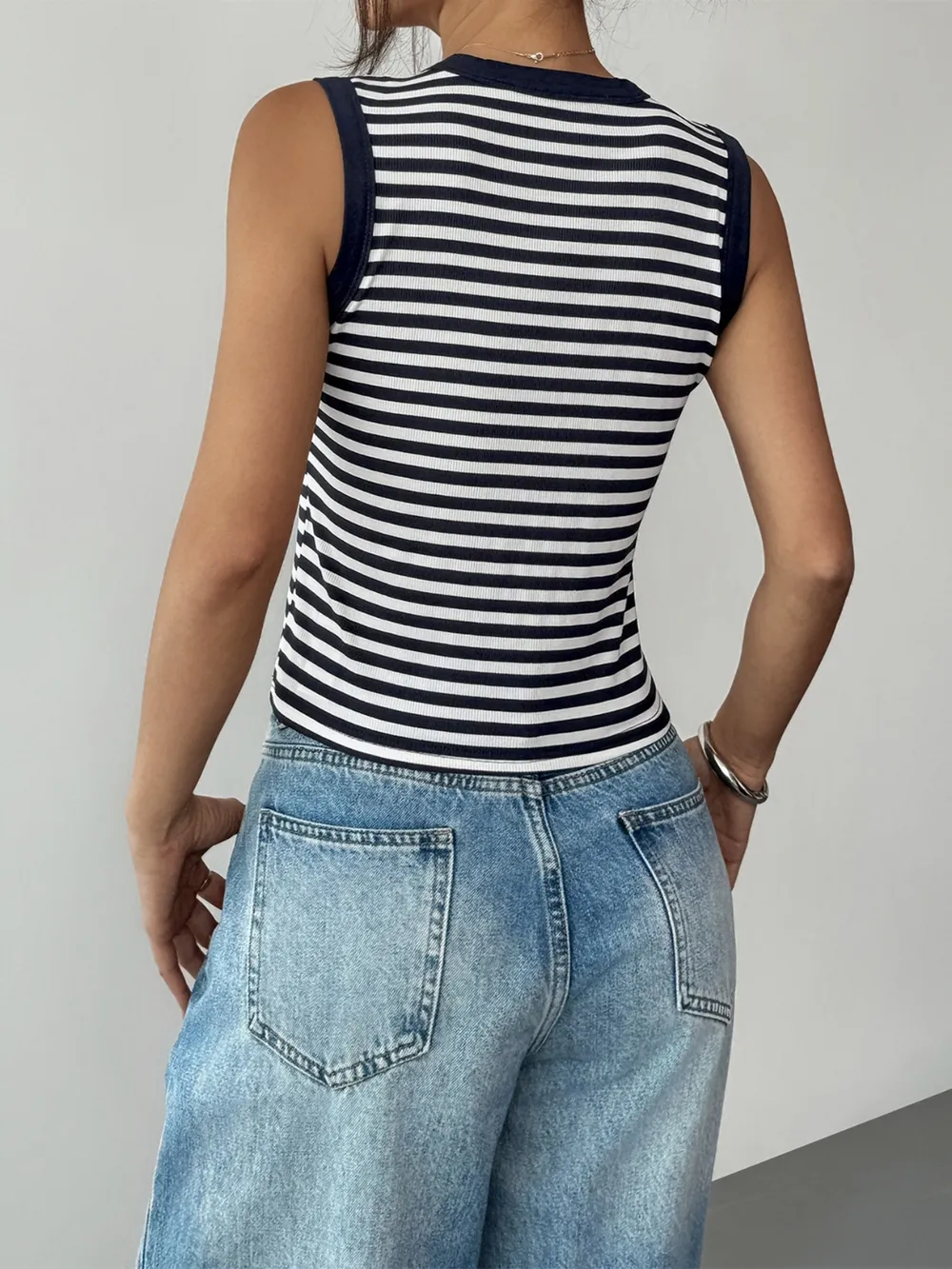 Striped Round Neck Tank, image 5