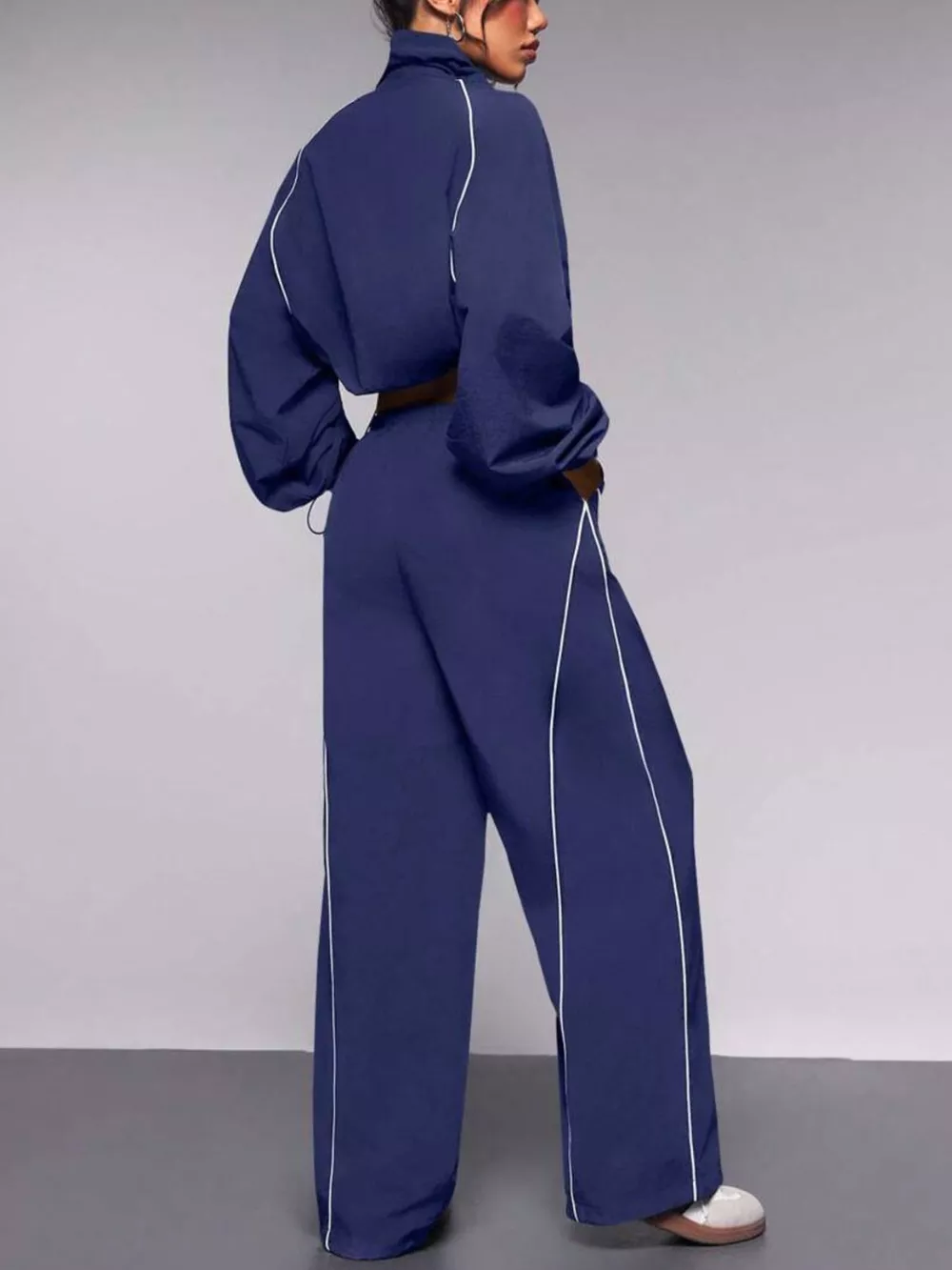 Crop Jacket and Wide-Leg Pants Set, image 8