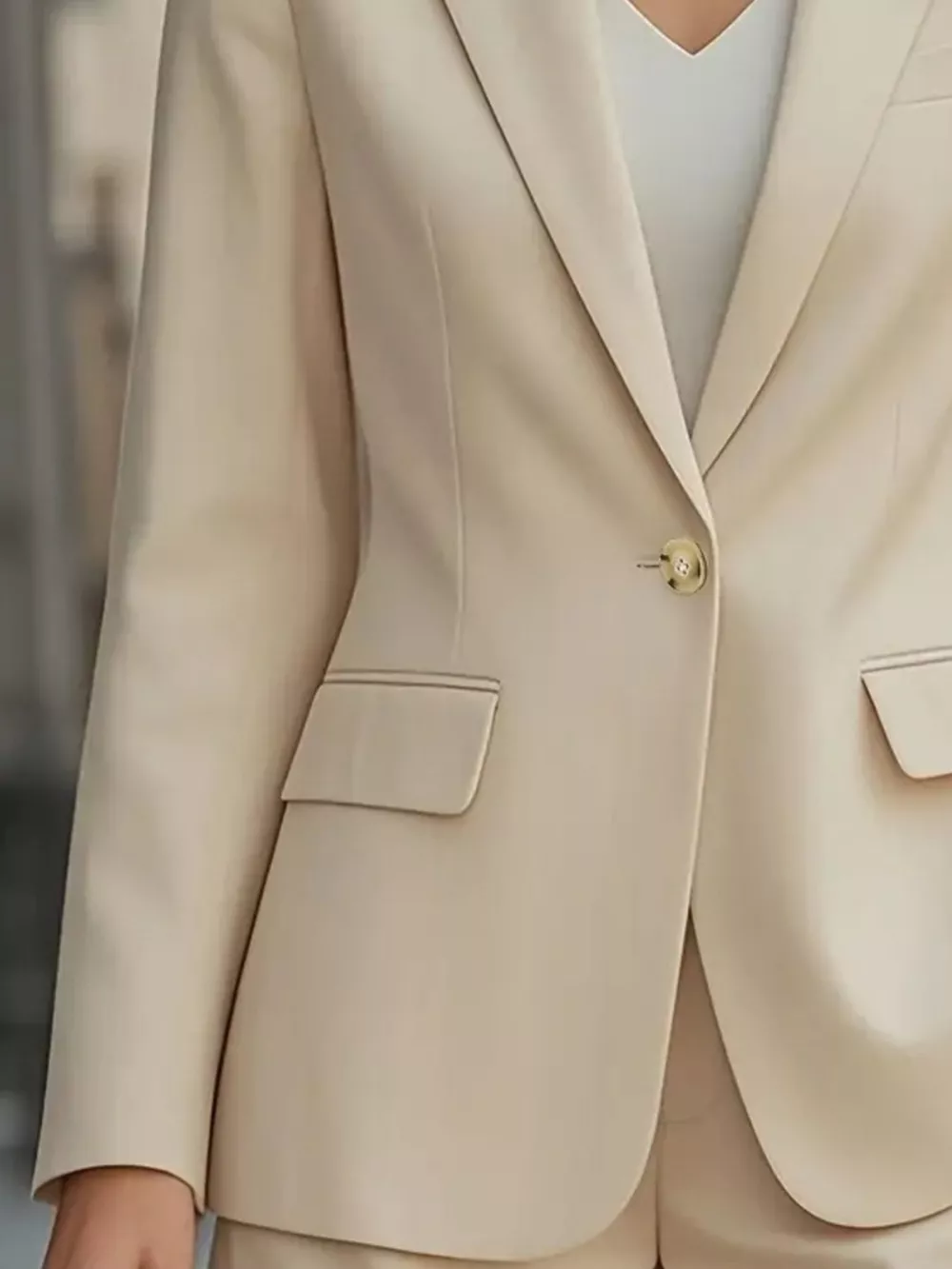 Lapel Collar One Button Blazer, image 11