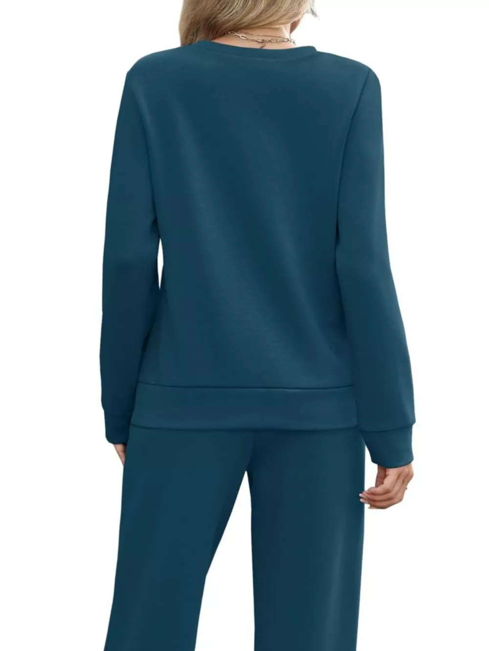 Full Size Casual Long Sleeve Top and Pants Set Plus Size, image 15