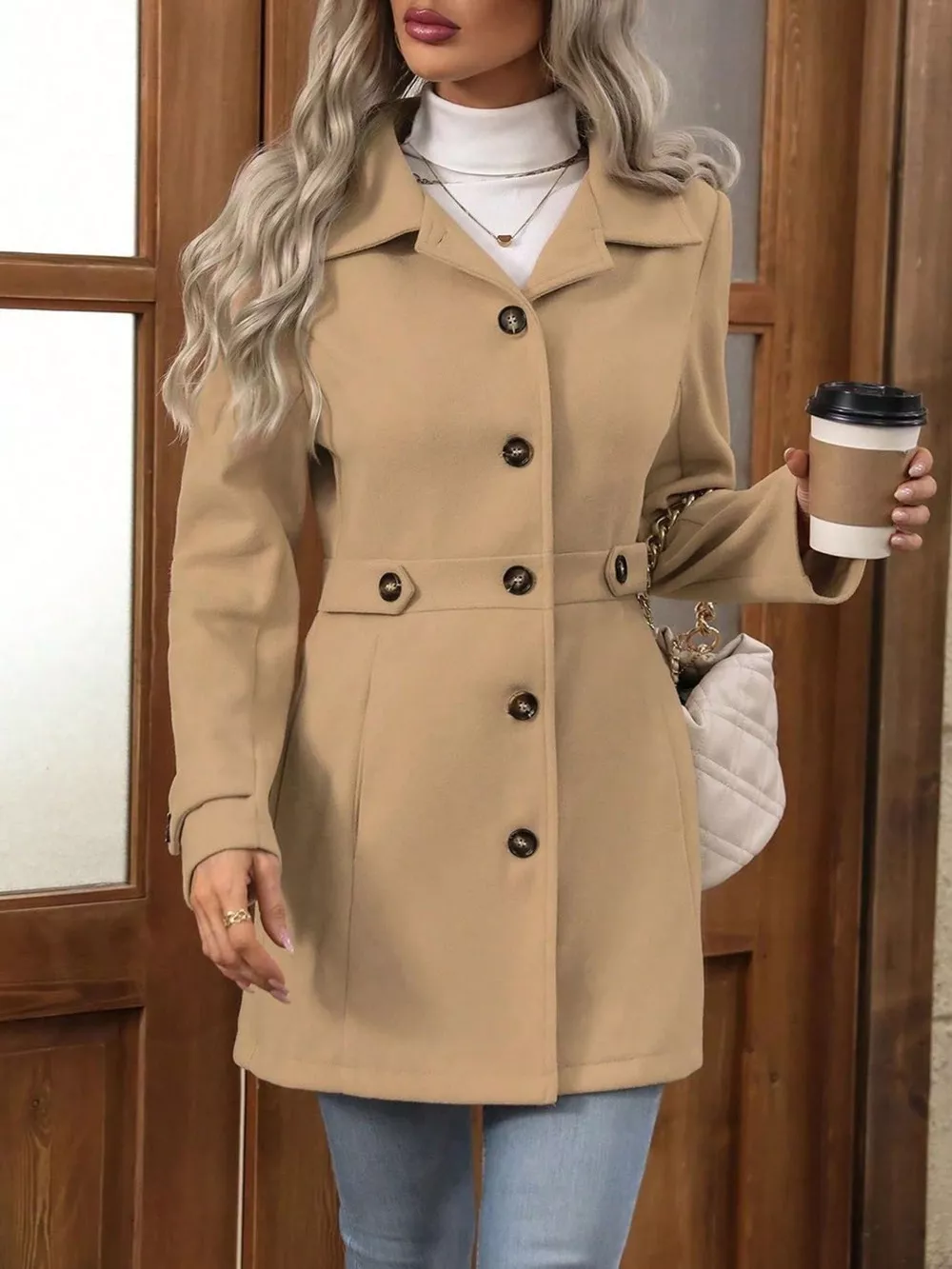 Button Up Long Sleeve Coat, image 19