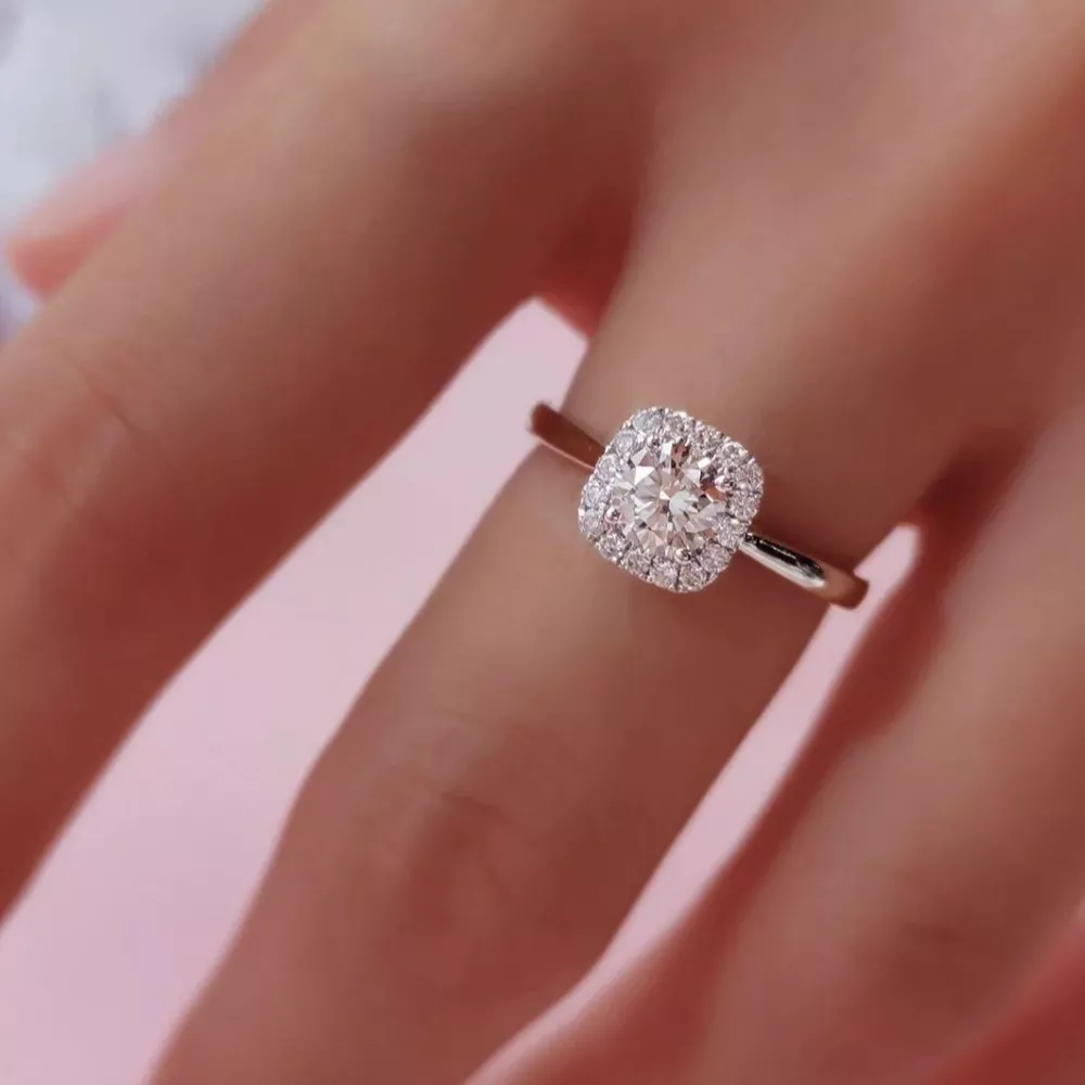 1 Carat 925 Sterling Silver Moissanite Square Ring, image 8