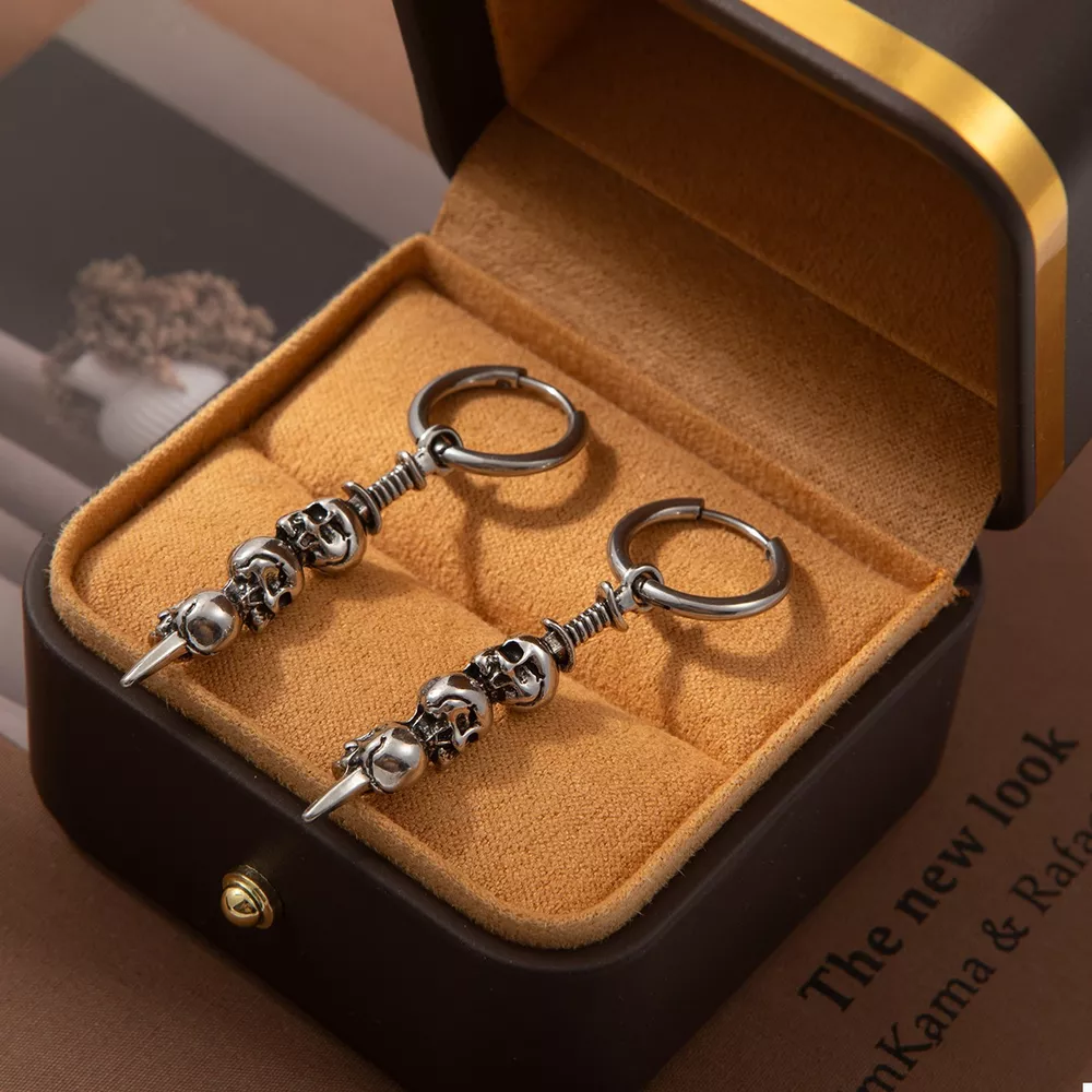 Halloween Skull Chain Drop Earrings, image 2