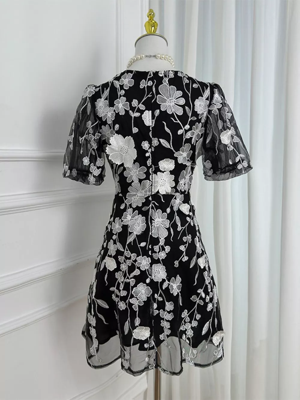 Plus Size Embroidered Floral V-Neck Mini Dress, image 28