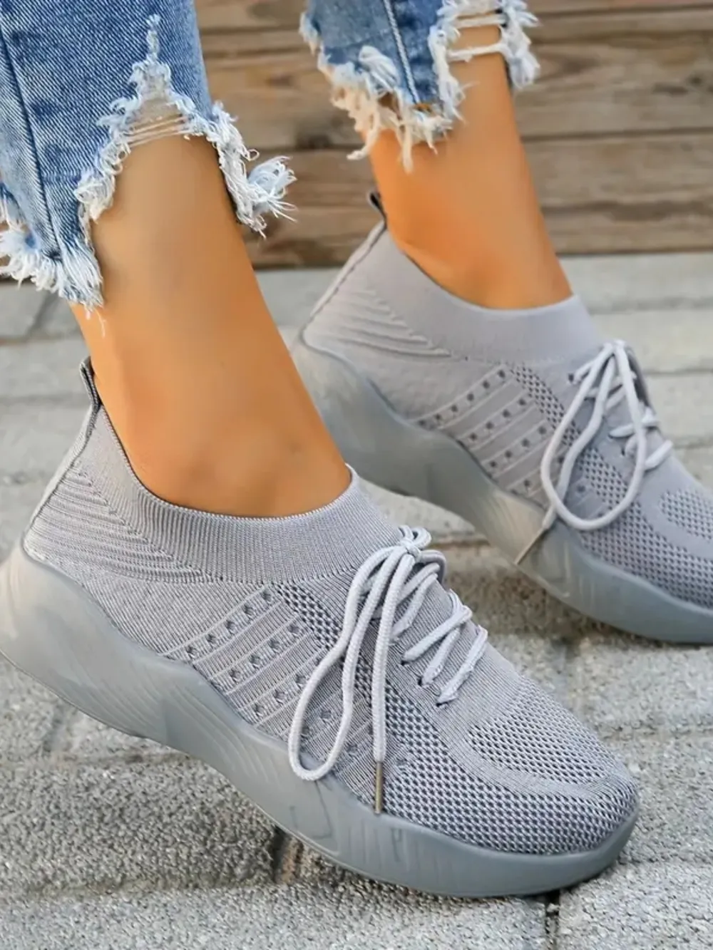 Mesh Round Toe Flat Athletic, image 2