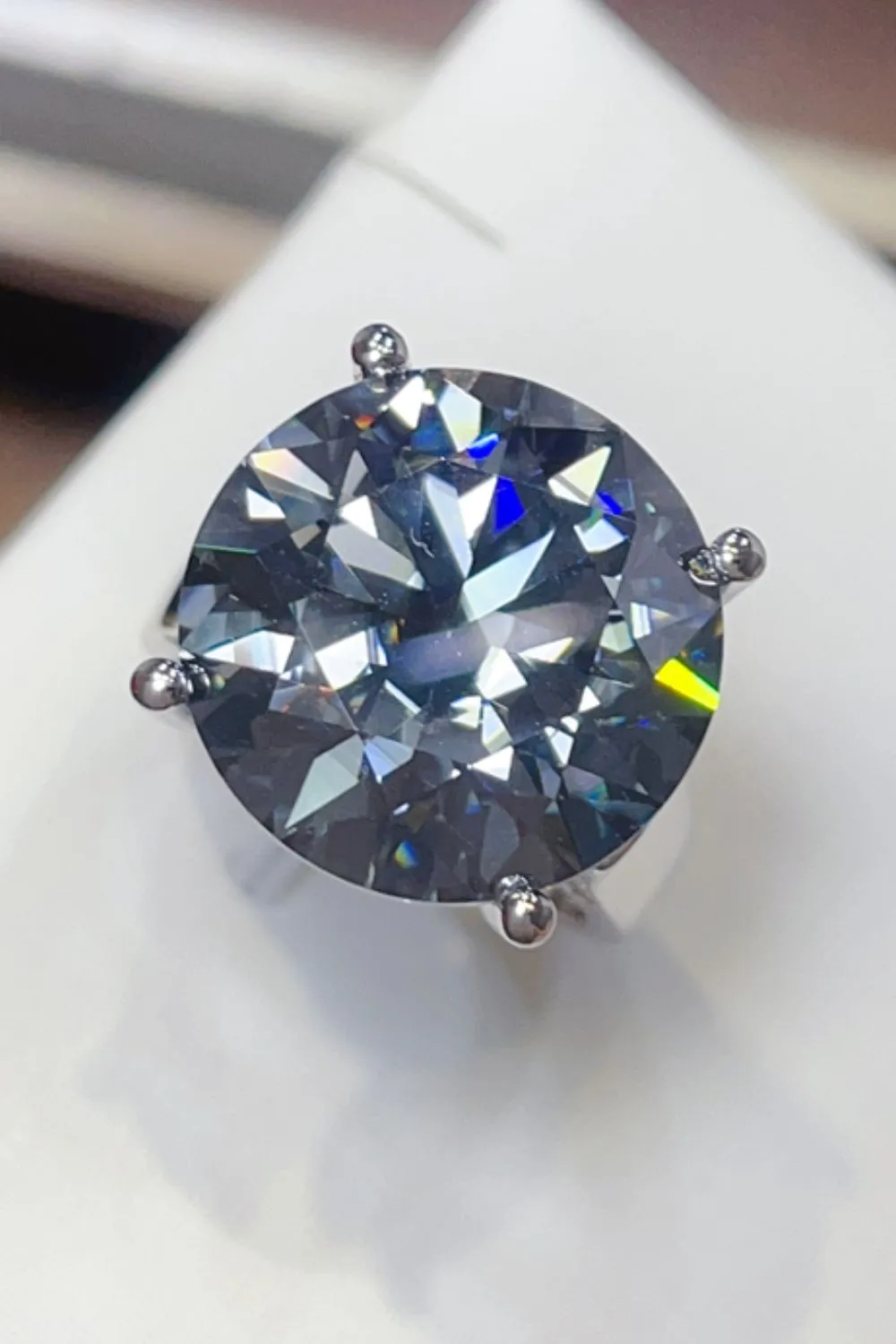 20 Carat Moissanite 925 Sterling Silver Ring, image 5
