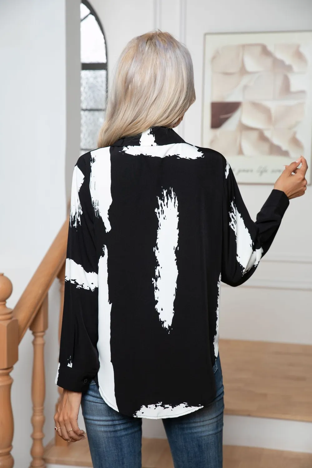 Button Down Printed Long Sleeve Shirt, image 6